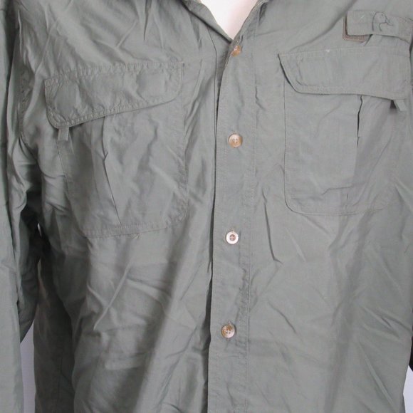 Ducks Unlimited Men's Shirt XXL Olive Green Vented Fishing Hunting Long Sleeve - Picture 6 of 16